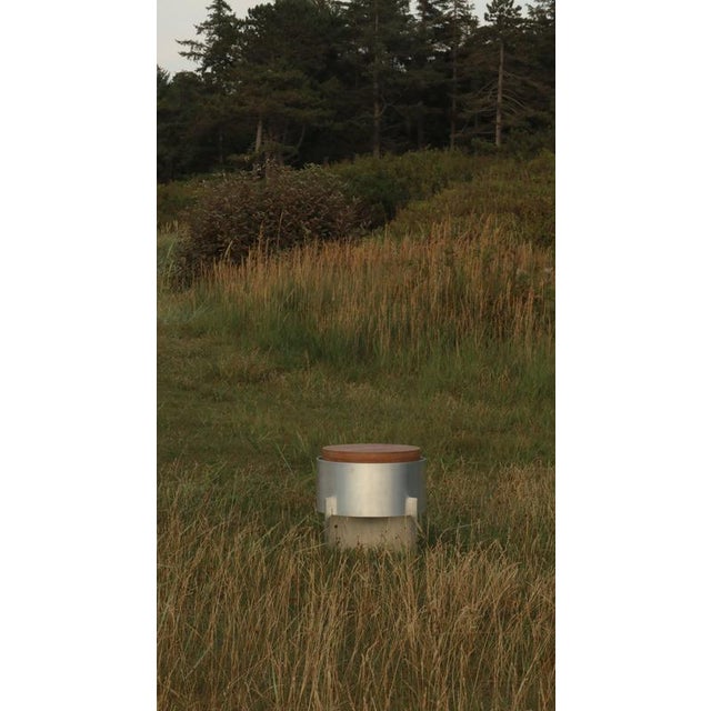 Wood Soft Futurism Lunar Side Table in Aluminum and Walnut by Filippo Andrighetto For Sale - Image 7 of 15