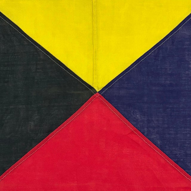 Rustic Small Vintage Distressed Nautical Signal Flag For Sale - Image 3 of 5