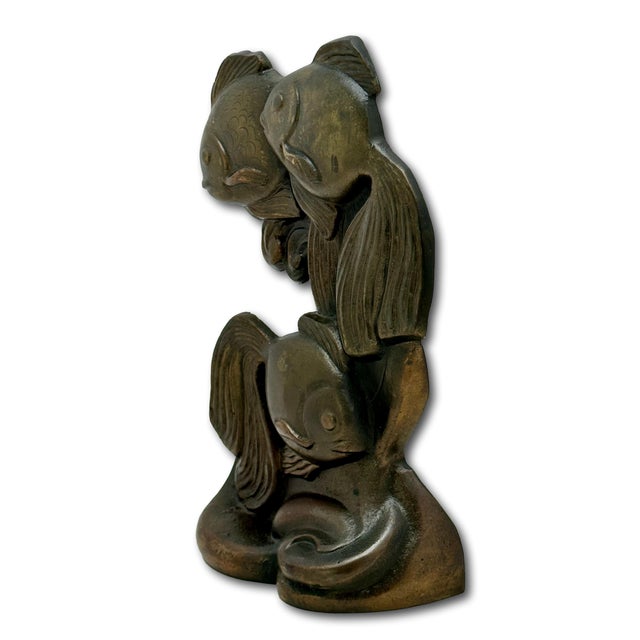 Rare & Hard to Find All Original Vintage 1930s Hubley MFG Co. #464 Fan Tail Fish Cast Iron Doorstop For Sale - Image 9 of 18