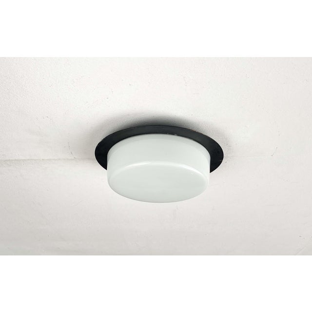 Metal Mid-Century Modern GDR Minimalist Ceiling Lamps, 1960s, Set of 3 For Sale - Image 7 of 18