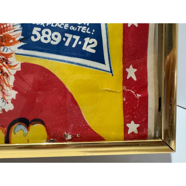Mid 20th Century Vintage French Le Cirque De Paris Circus Clown Advertising Poster Framed For Sale - Image 5 of 9