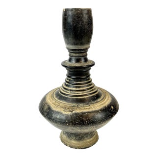 Ming Dynasty Chinese Black Ceramic Vase For Sale