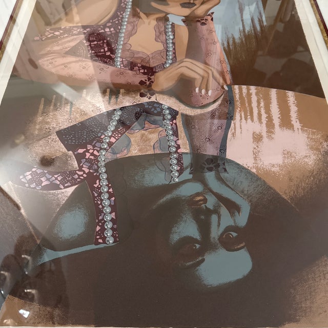 Printmaking Materials 1970s Isaac Stavans Art Deco Woman Signed Lithograph For Sale - Image 7 of 10