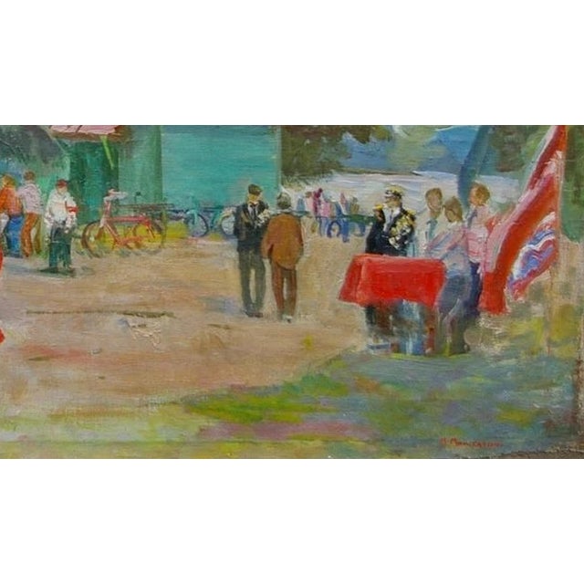 1970s Soviet Era Oil Painting, Minskaya, Ukrainian Art, 1970s 56-99 For Sale - Image 5 of 6