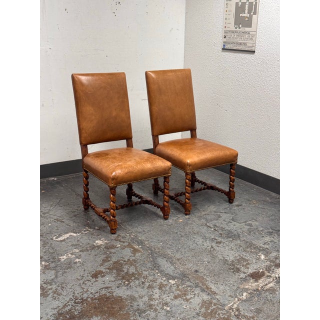 Traditional Bausman & Company Model 3322 Barley Twist Leg Side Chairs, Pair For Sale - Image 3 of 12