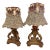 1960s Florentine Tole Fine Scallop Seashell Amber Glass Table Lamps Pair Very Rare - a Pair For Sale