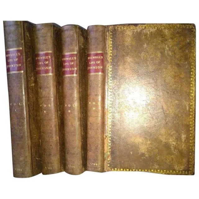 1799 The Life of Samuel Johnson by James Boswell Full Leather Binding- Set of 4 For Sale - Image 10 of 10