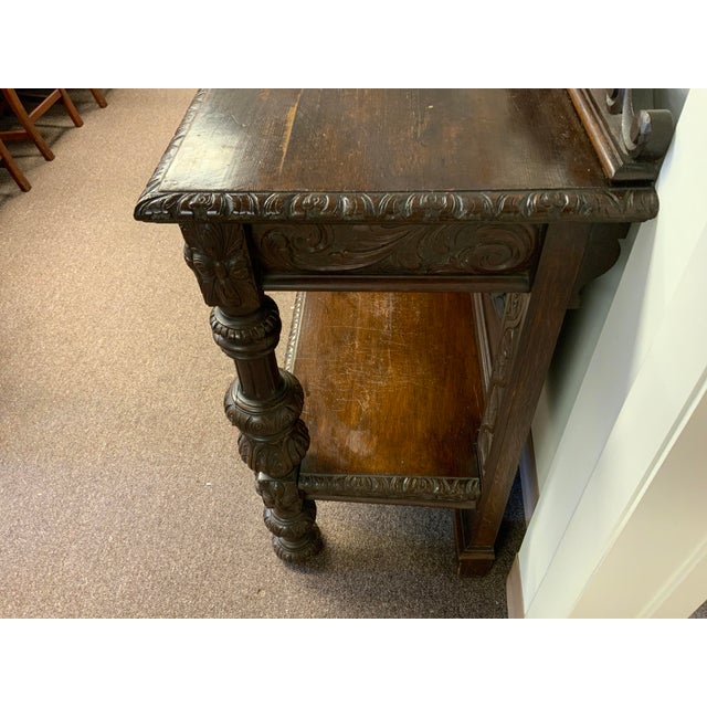 Wood Edwards & Roberts Victorian Gothic Walnut Server For Sale - Image 7 of 12
