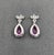 4.06 Ct Natural Pink Sapphire & Diamond Earrings, Pair For Sale In Chicago - Image 6 of 8
