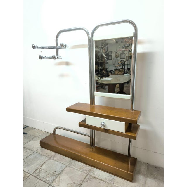 Modern Entrance Coat Rack with Mirror, 1970s For Sale - Image 3 of 18