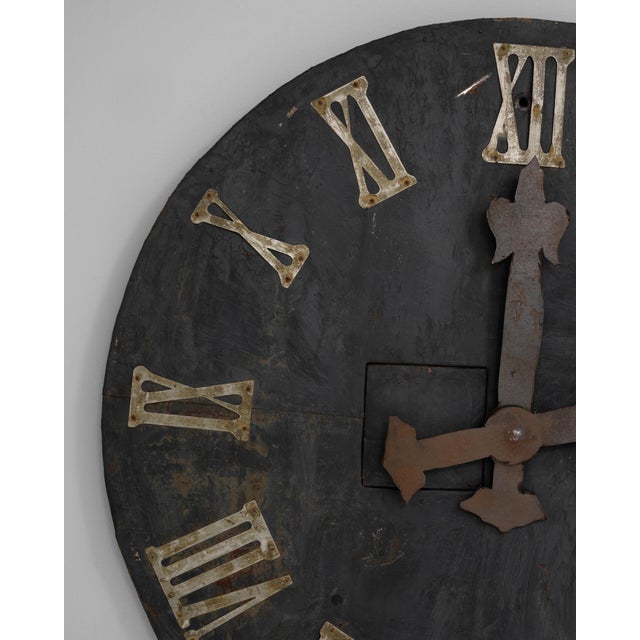 19th Century Central European Industrial Metal Wall Clock Face For Sale - Image 11 of 18