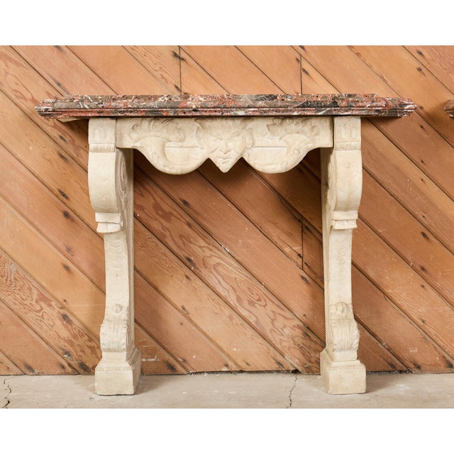 Pair of Dennis and Leen Hadrian Stone Marble Top Wall Consoles For Sale In Sacramento - Image 6 of 18