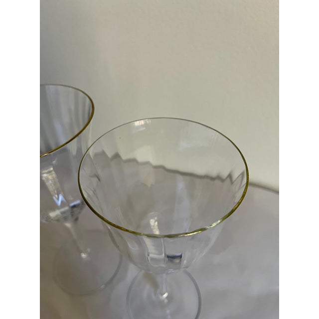 Gorham 1990s Gorham Crystal "Laurin Gold" Water Goblets- a Pair For Sale - Image 4 of 4
