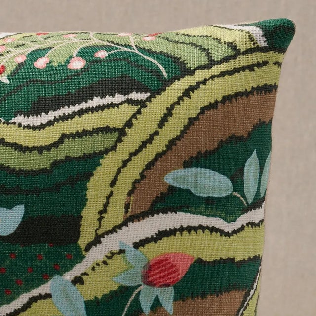 Schumacher Schumacher Rolling Hills 18" Lumbar Pillow in Green For Sale - Image 4 of 4