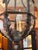 Brown Antique Lantern-Shaped Ceiling Fixture With Three Arm Light Source Within For Sale - Image 8 of 11