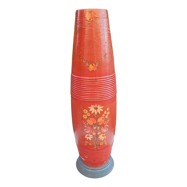 Painted Wooden Umbrella Stand, 1950s For Sale