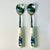 Hollywood Regency Mid 20th Century Boho Chic Gustavian Delft Style Salad Serving Utensils, Stainless Steel - Set of 2. For Sale - Image 3 of 9
