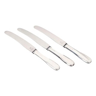 Lunch Knives in Sterling Silver and Stainless Steel by Evald Nielsen, 1930s, Set of 3 For Sale
