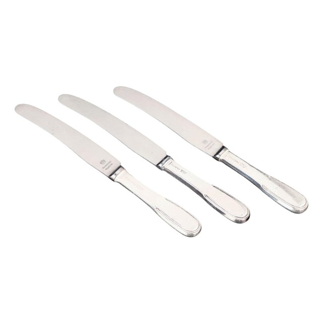 Lunch Knives in Sterling Silver and Stainless Steel by Evald Nielsen, 1930s, Set of 3 For Sale