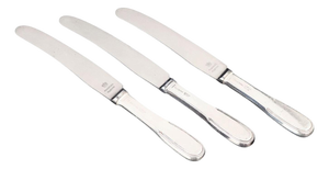 Lunch Knives in Sterling Silver and Stainless Steel by Evald Nielsen, 1930s, Set of 3