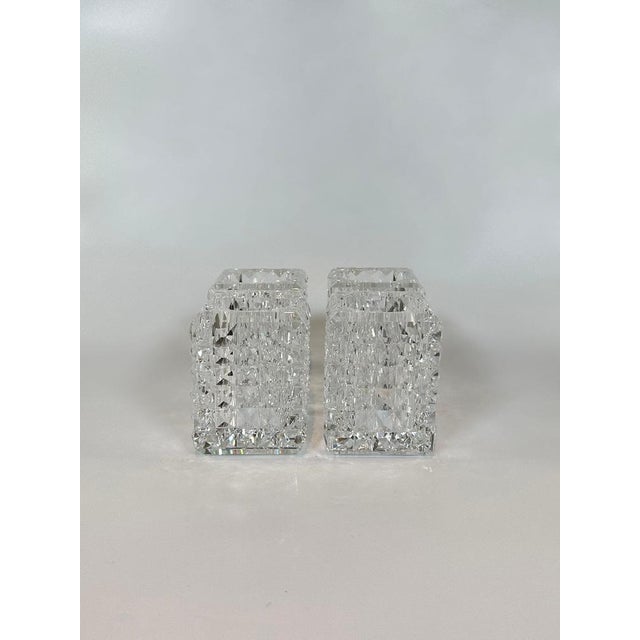 Faceted Optical Glass Candle Votives from Veritas, Texas, 2016, Set of 2 For Sale - Image 4 of 10