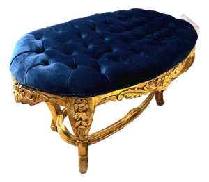Late 20th century Small Bench French Style With Gold Leaf Details