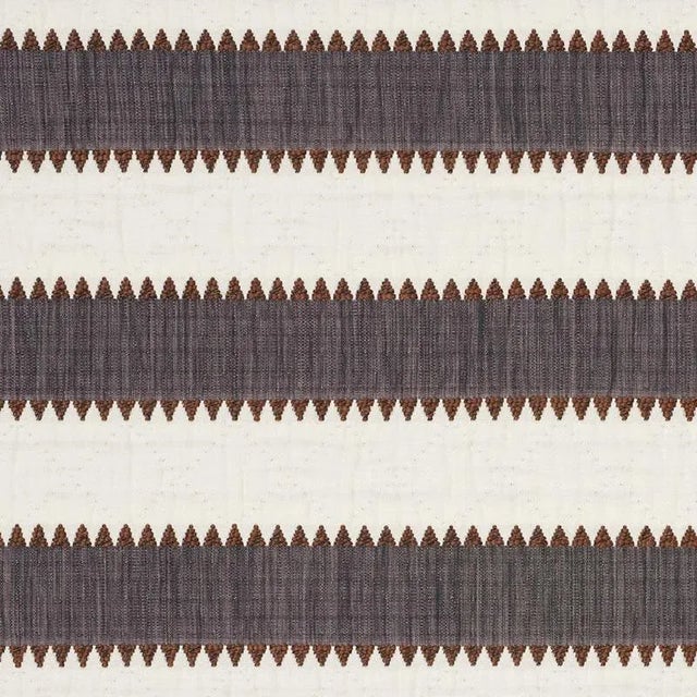 Sample - Schumacher Isolde Stripe Fabric in Cinder For Sale