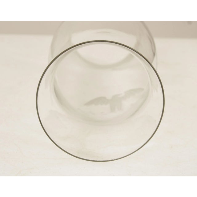 Federal Style Vintage Pair Of Eagle Etched Glass Hurricane Shades For Sale - Image 12 of 12