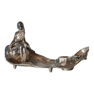 1900s WMF Art Nouveau Inkwell With Reclining Figure For Sale