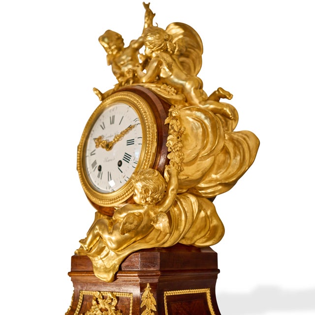 Late 19th Century French Louis XVI Style Pedestal Clock Signed Haentges Frères For Sale - Image 4 of 6