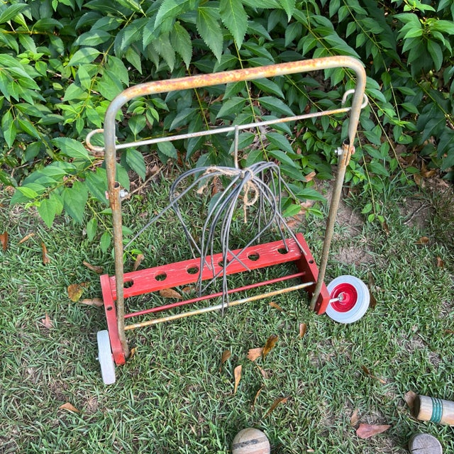 Croquet Set With Rack- 24 Pieces, Vintage For Sale - Image 9 of 12