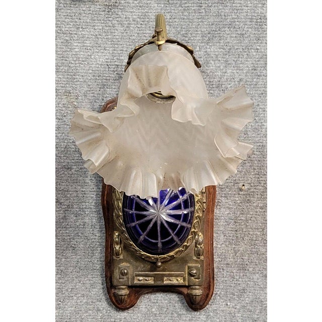 Louis XVI Style Wall Sconce in Bronze and Cut Crystal For Sale - Image 6 of 6