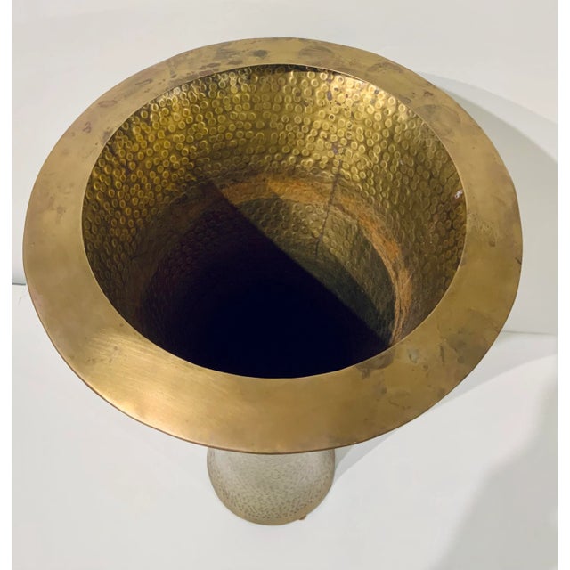 Modern Studio a Home Modern Hammered Brass Finished Indira Vase For Sale - Image 3 of 4