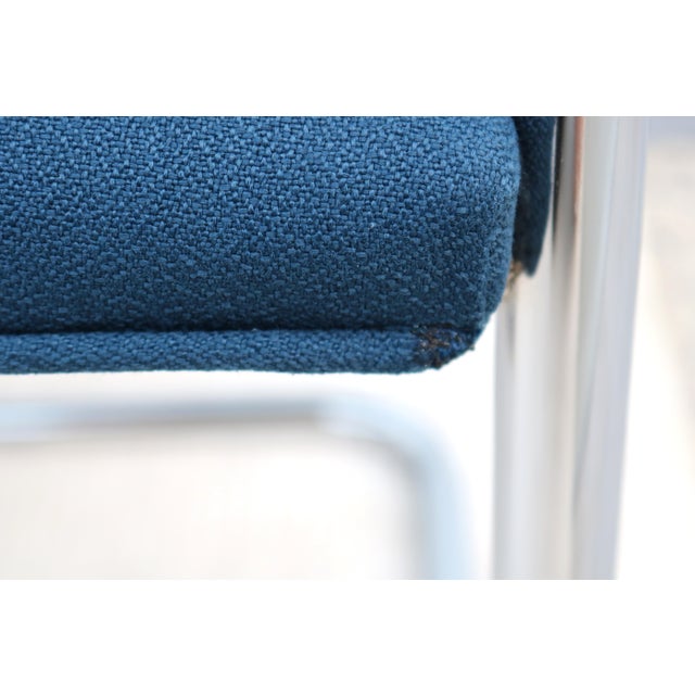 Ludwig Mies Van Der Rohe Brno Tubular Chairs in Royal Blue Fabric by Gordon - Set of 4 For Sale - Image 17 of 18