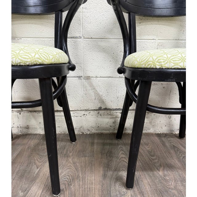 Mid 20th Century Vintage Bentwood Geometric Upholstered Arm Chairs - Set of 3 For Sale - Image 5 of 11