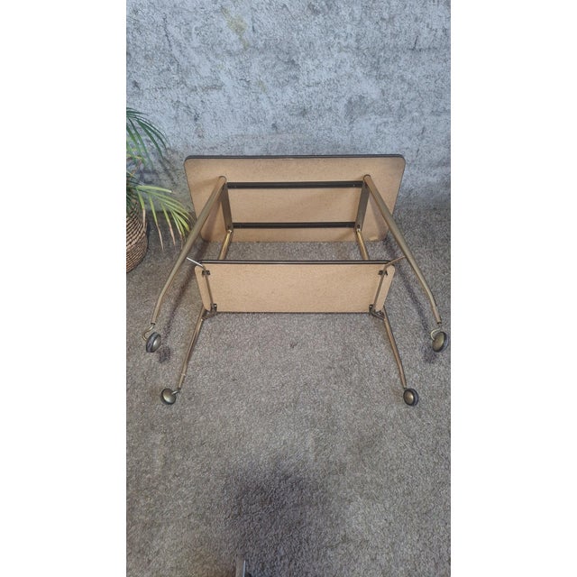 Serving Cart in Brass and Formica, 1950s For Sale - Image 12 of 15