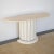Italian console table from the late 1970s in modern Doric style. White lacquered wood top white lacquered steel base and...
