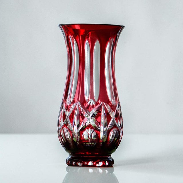 German Ruby ​​Crystal Vase by WMF, 1960 For Sale - Image 6 of 6