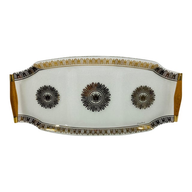 Large 1960s George Briard Glass Platter For Sale