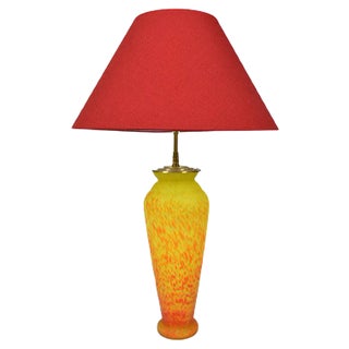 Art Nouveau Style Art Glass Table Lamp, 1970s For Sale