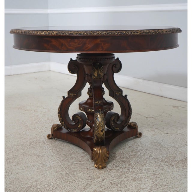 Age: Approx: 10 Years Old Details: Quality Construction Coordinate Brass Scrolled Feet Subtle Gold Details Carved Base On...