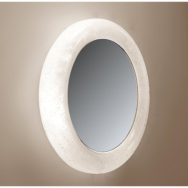 Vintage Illuminated Bubble Glass Mirror from Glashütte Limburg, 1970s, in Good conditions. Designed 1970 to 1979 This...