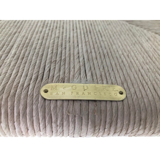 2020s McGuire Furniture Nicole Hollis Rollick Rattan Modern Coastal Woven Counter Stools Set of 4 For Sale - Image 5 of 6