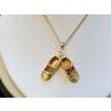 Pair of Shoe Charms with Precious Stone Pendant Necklace and Yellow Gold Chain For Sale - Image 16 of 18