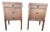 Early 20th Century Pair of Regency Style Inlaid Mahogany Three Drawer Bedside Tables/ Nightstands For Sale