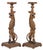 Rare Pair of 19th-century Portuguese Columns. Made of oak wood with a zoomorphic shape. Signs of use. Dimensions: 117 x 37...