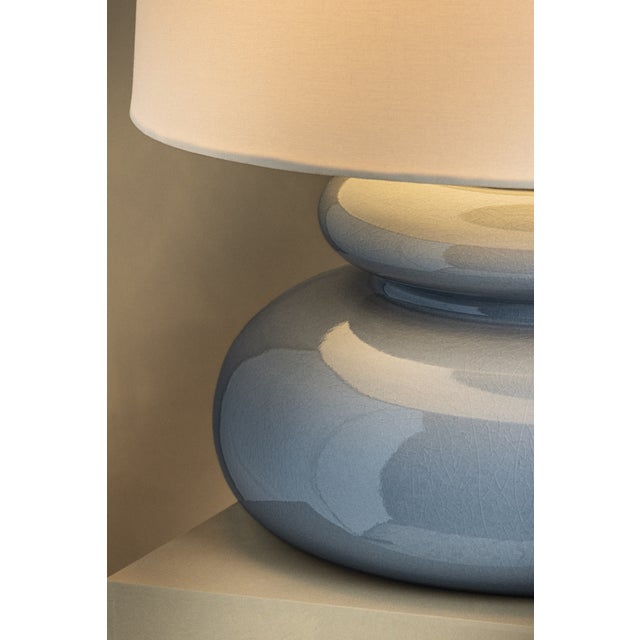 Ceramic Mitzi Pia 19.5 in. 1 Light Table Lamp in Aged Brass and Ceramic Chateau Crackle Finish For Sale - Image 7 of 10