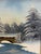 Mid-Century Modern 50's Vintage Winter Landscape Oil on Canvas For Sale - Image 3 of 9