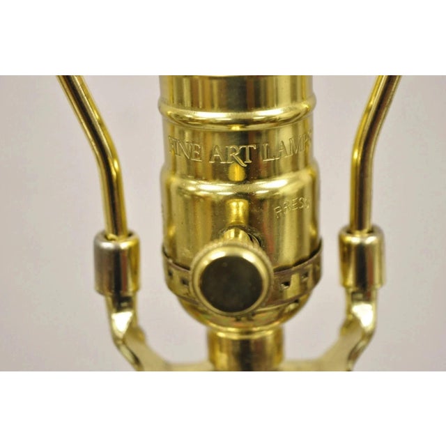 Decorator Fine Art Lamps Gold Gilt Metal Skyscraper Modern Floor Lamps - A Pair For Sale - Image 10 of 12