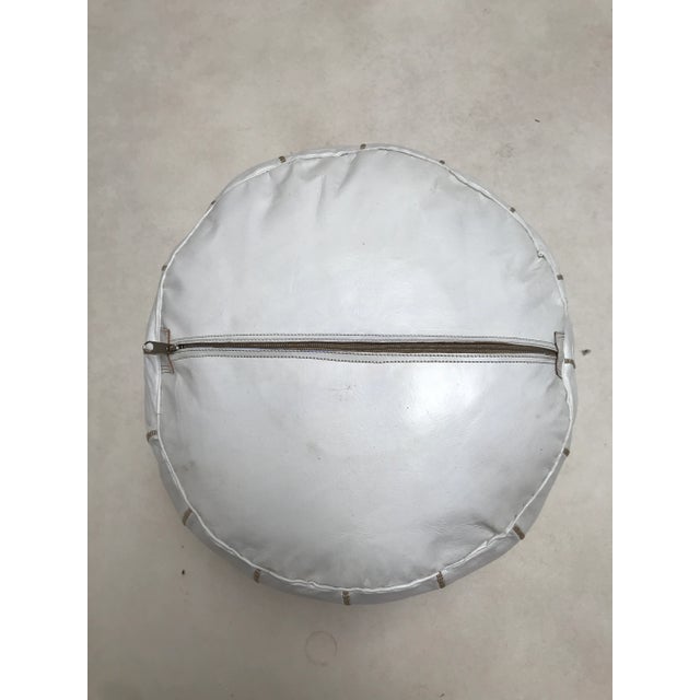 Animal Skin Moroccan Leather Pouf Ottoman Covers - a Pair For Sale - Image 7 of 8